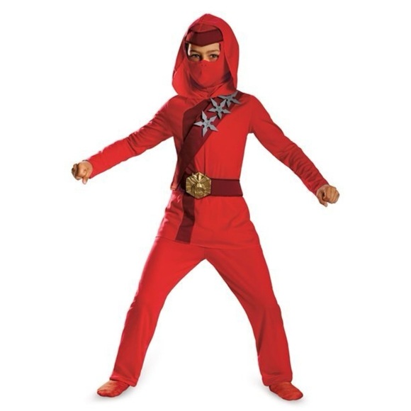 Child's Red Ninja Costume with Star Accessory - Picture 1 of 5